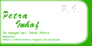 petra imhof business card